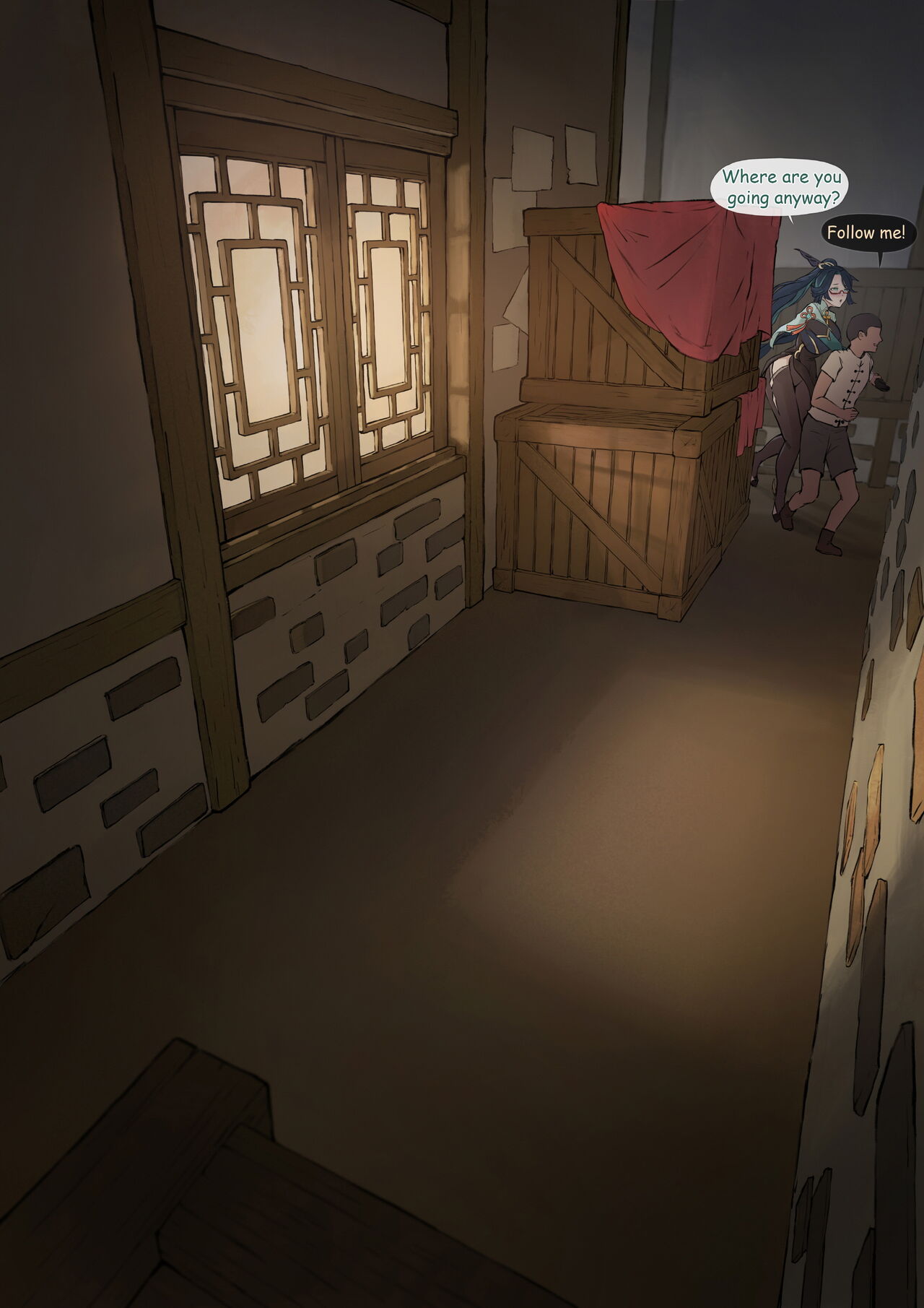 [Frozenspiderlily][Frzspiderlily] Xianyun - Back alley(text) | 閑雲 - 后巷 (Genshin Impact) [无修] [English] image number 1
