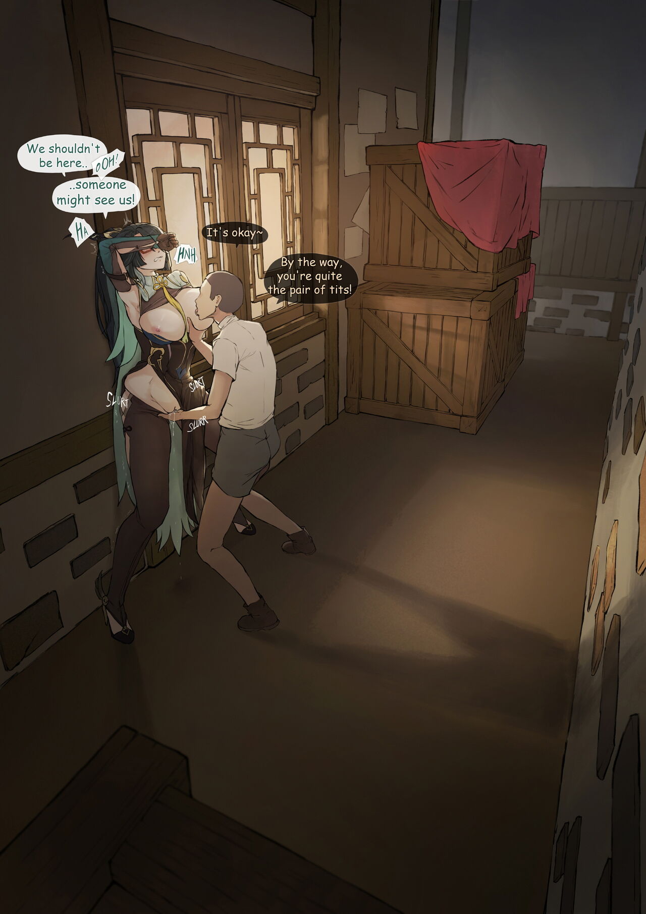 [Frozenspiderlily][Frzspiderlily] Xianyun - Back alley(text) | 閑雲 - 后巷 (Genshin Impact) [无修] [English] image number 2