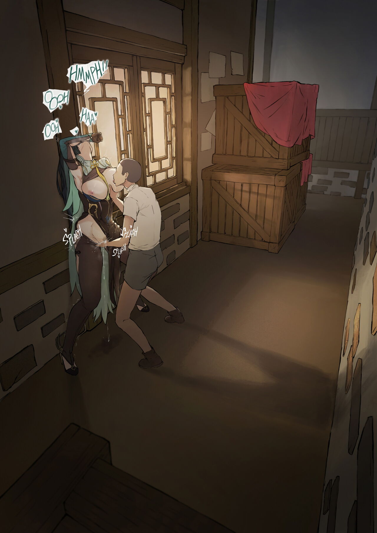 [Frozenspiderlily][Frzspiderlily] Xianyun - Back alley(text) | 閑雲 - 后巷 (Genshin Impact) [无修] [English] image number 3