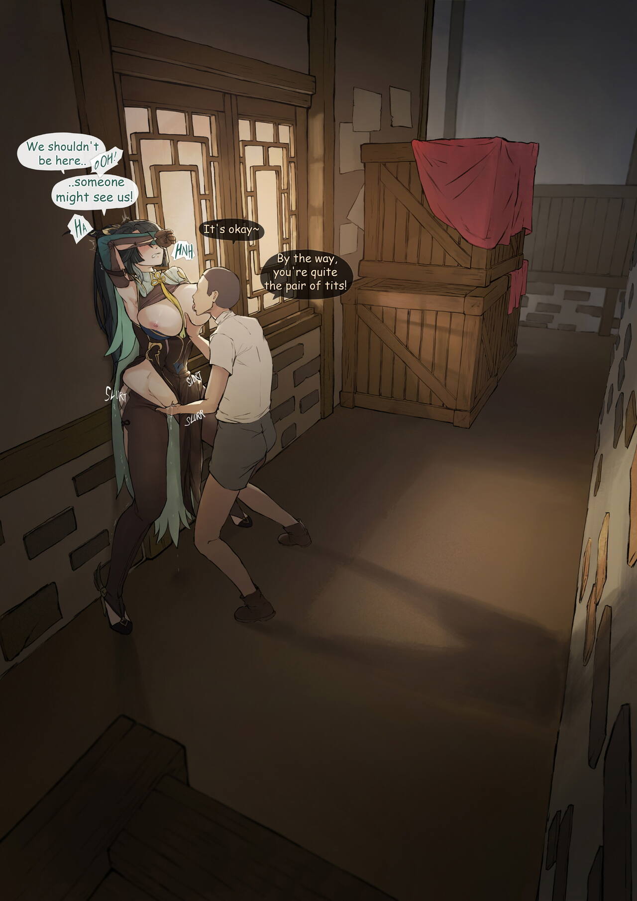 [Frozenspiderlily][Frzspiderlily] Xianyun - Back alley(text) | 閑雲 - 后巷 (Genshin Impact) [无修] [English] image number 16