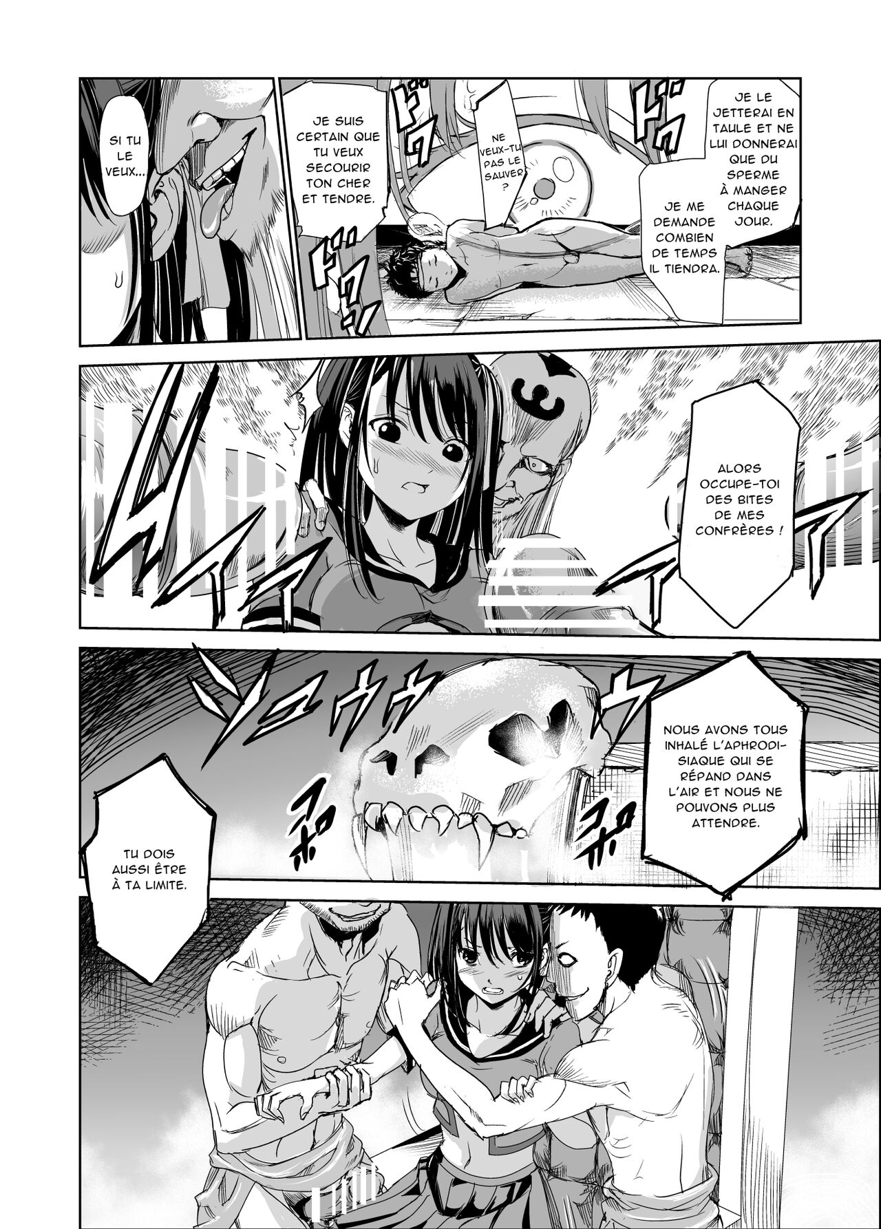 [Raid Socks (Tricky)] Tsuyagari Mura 1 ~Kareshi o Mamoru Tame Hikyou no Mura de Kyousei Gohoushi & NTR Sex~ [French] [Chocolatine] 이미지 번호 15