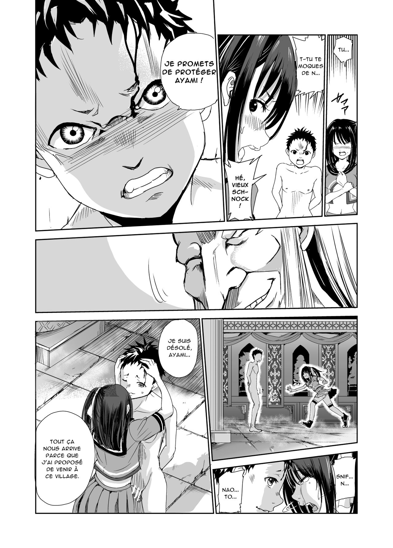 [Raid Socks (Tricky)] Tsuyagari Mura 1 ~Kareshi o Mamoru Tame Hikyou no Mura de Kyousei Gohoushi & NTR Sex~ [French] [Chocolatine] 이미지 번호 25