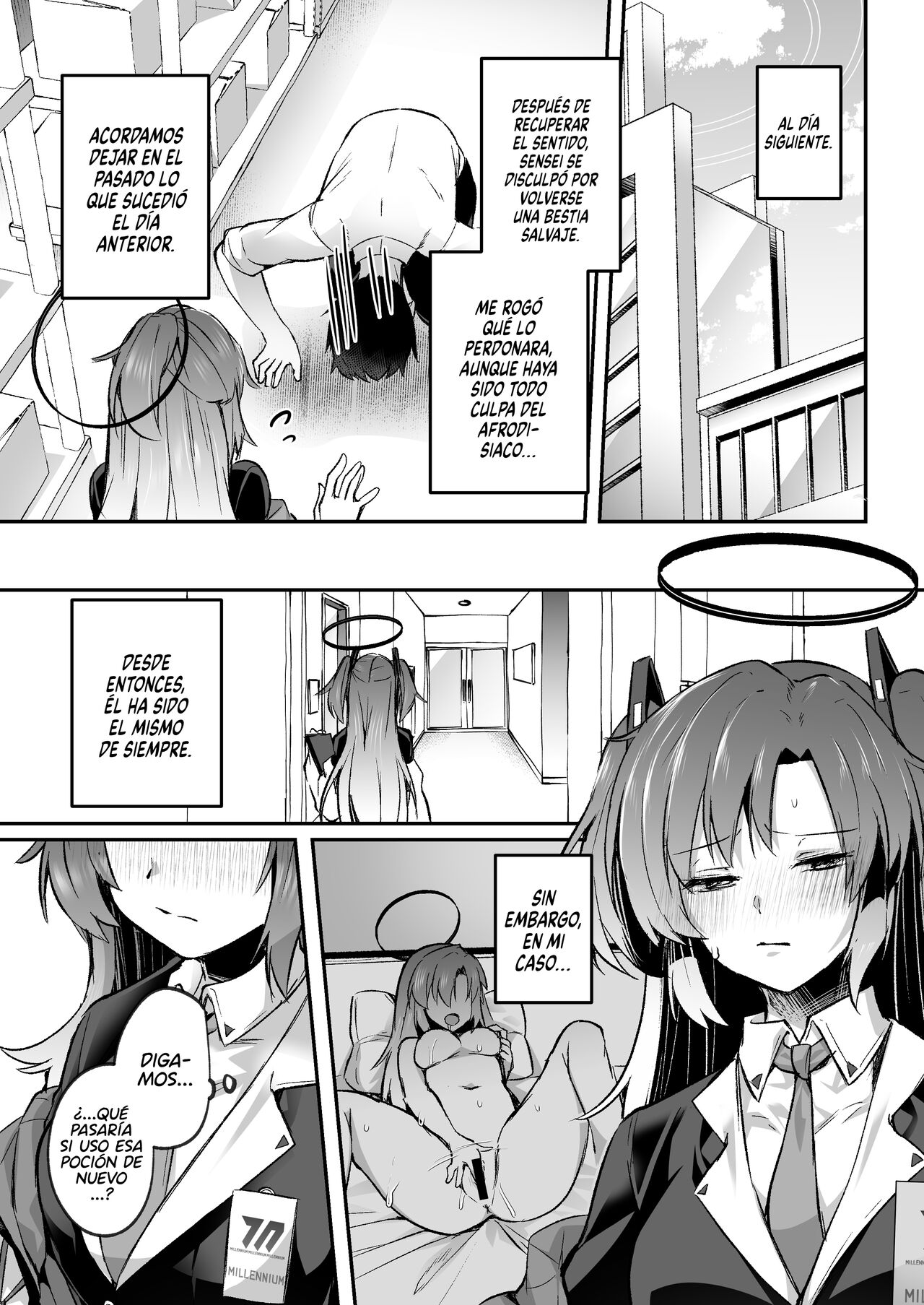 [Kuusou Monochrome (Abi)] Bousou shita Sensei ni Oshitao Sarete SEX Suru Hon (Blue Archive) [Spanish] [Rakuen Translations] [Digital] image number 25