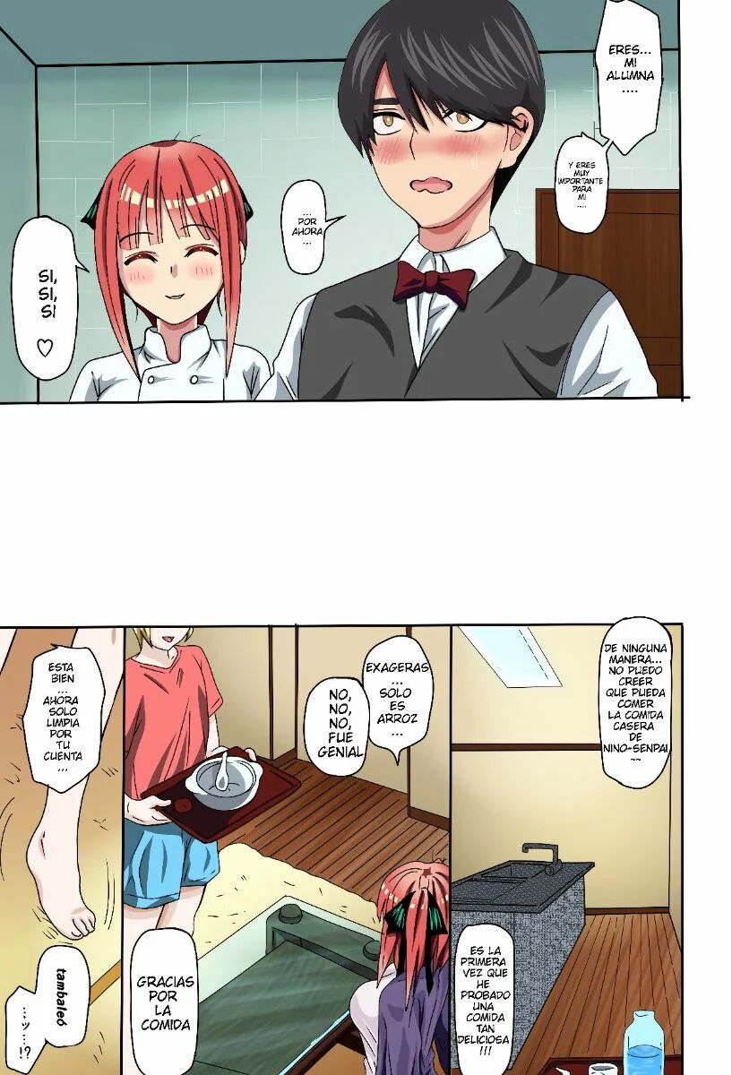 (COMIC1☆17) [ROUND-HOUSE (Kikkawa Ryounei)] Nino-san to Kaze to Yarichin Kouhai (Gotoubun no Hanayome) [Spanish] [Darkss 153] [Colorized] numero di immagine  3