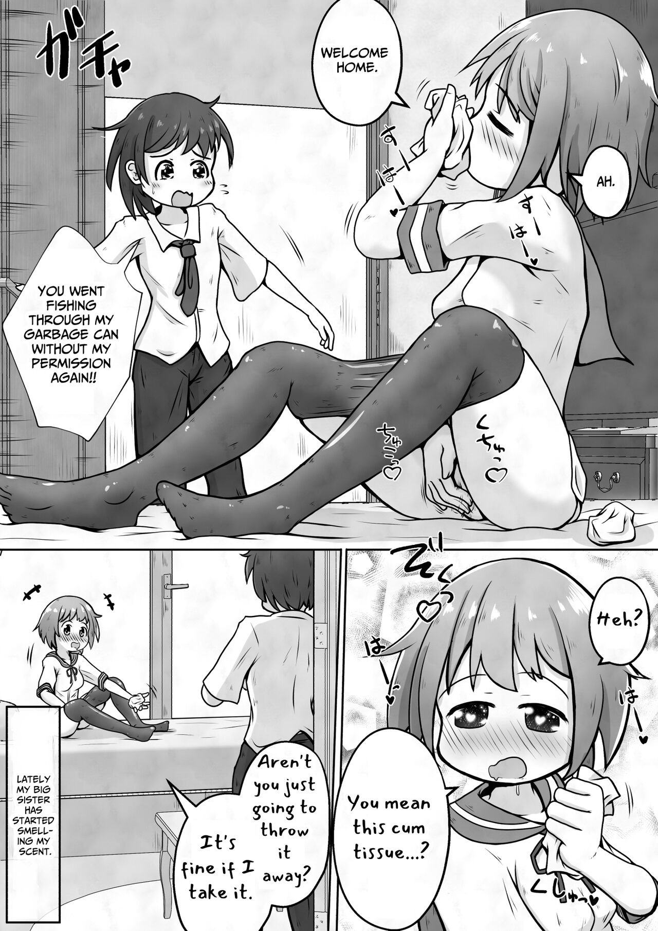 [Ecchi Ecchi Daifuku (Neko Daifuku)] I want my sister to stop making me take off my pants without permission and masturbate with the smell of dirt! [English] [TsukiNet] 3eme image