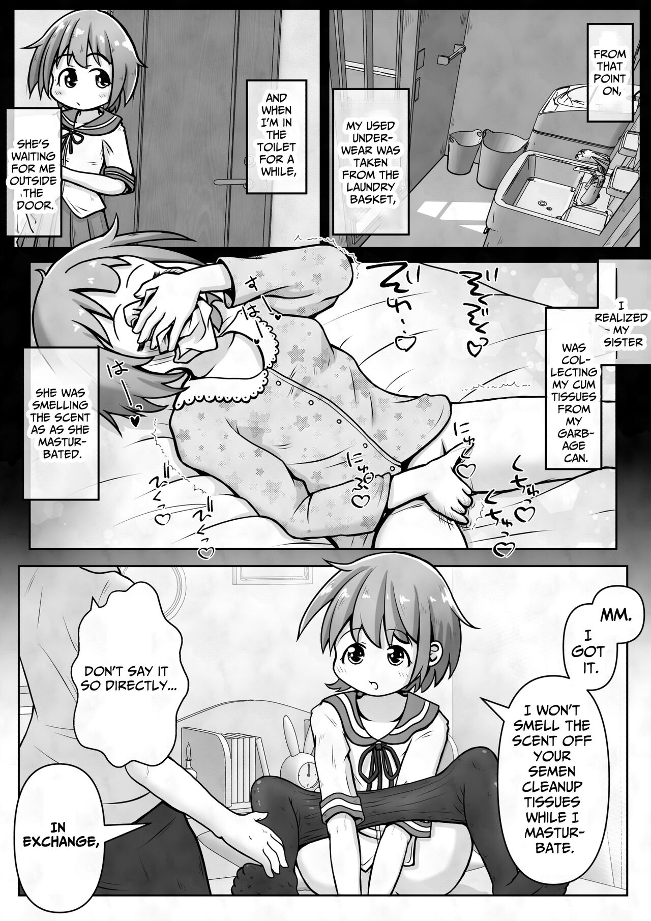 [Ecchi Ecchi Daifuku (Neko Daifuku)] I want my sister to stop making me take off my pants without permission and masturbate with the smell of dirt! [English] [TsukiNet] 5eme image