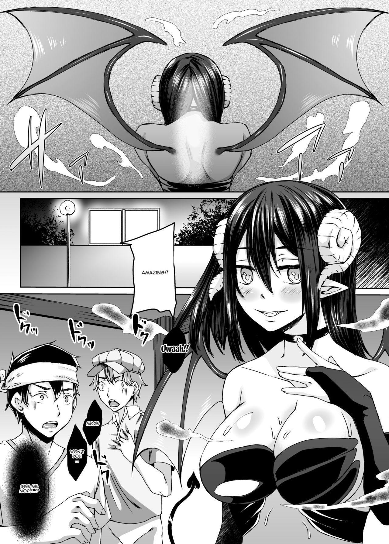 [Hakukoukai (Shiramizu Mizuchi)] Haitatsusaki ni wa Kuufuku no Succubus Zuma ga Ite. | At my Destination There was a Hungry Succubus Wife [English] {Doujins.com} image number 32