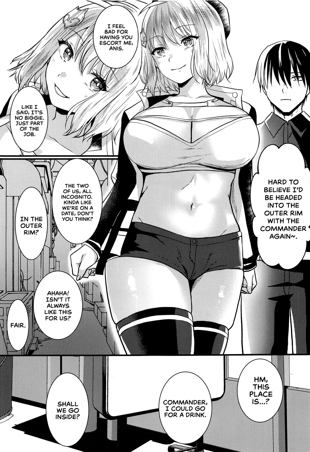 (C103) [Meringue (Kumano Kotaro)] Toaru Shikikan to Nikke ga Couple Kissa e Itta Ohanashi | A story following a certain Commander and Nikke visiting a couples bar (Goddess of Victory: Nikke) [English] [Navajodo] imagen número 2