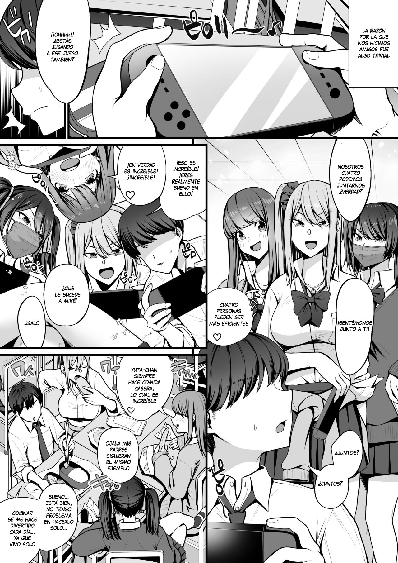 [Suinose] Game Suki no Gal-tachi to Ore no Heya de Shitai Houdai [Spanish] [UNION ANIME + Neko Time] Bildnummer 4