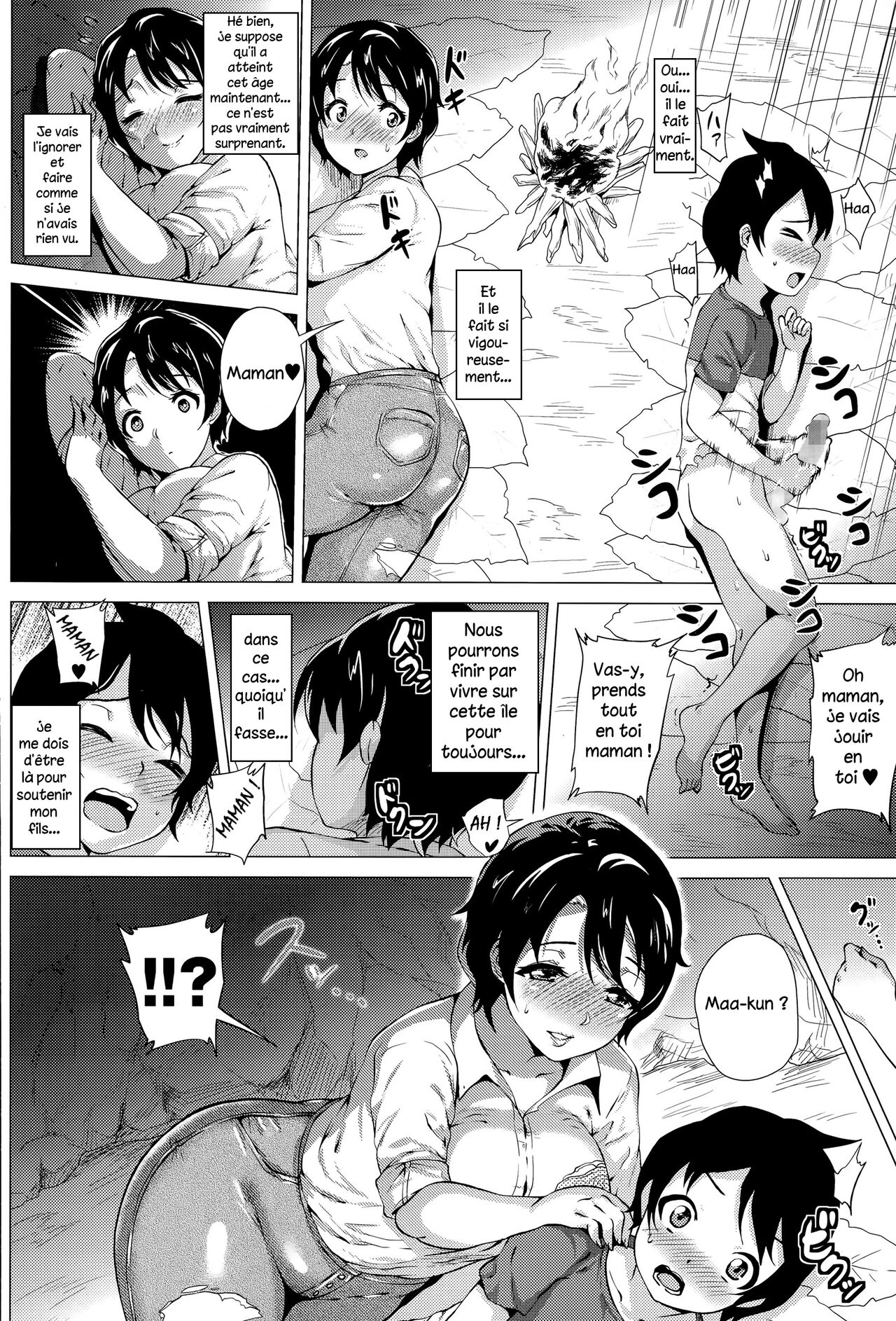 [Yokkora] Mama to Boku to Mujintou | Mommy and me and the uninhabited island (COMIC Masyo 2015-09) [French] [Excavateur] image number 6