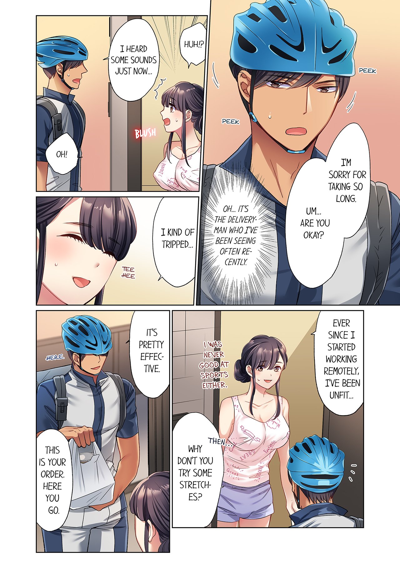 [Uehara Yoyogi] Zaitaku OL, Yotsunbai Iki! Heya Made Gamandekinai Deribarii SEX 1 | Work-at-Home Clerk, Cums on All Fours! Impatient Delivery Sex 1 [English] изображение № 3