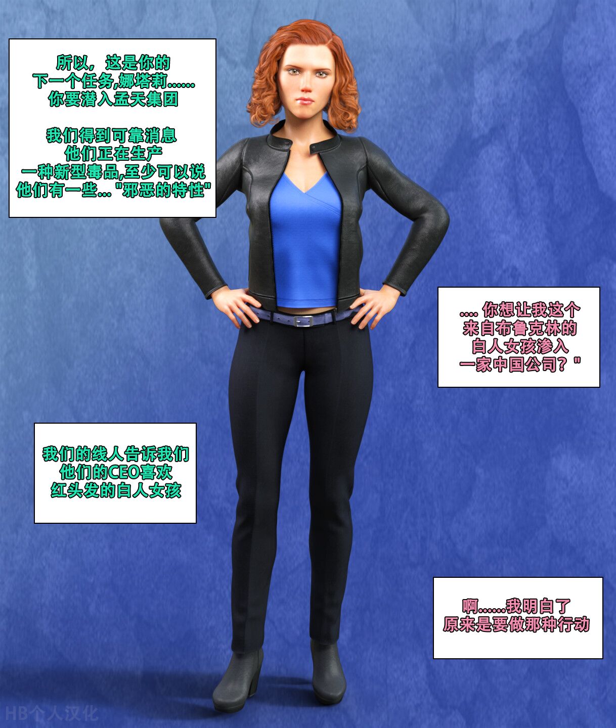 [antalore42] 恶堕女特工 BIMBO序列 BIMBOFICATION SEQUENCE （HB个人翻译） 图片编号 1