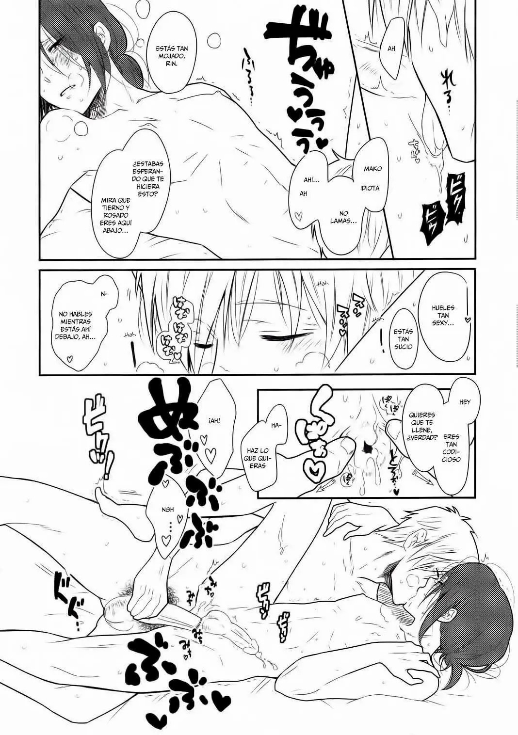 (Renai Jaws) [Cordless Bungee (Cajilo)] Akarui Kazoku Mukeikaku (Free!)  [Whitelies Fansub] [Spanish] image number 9