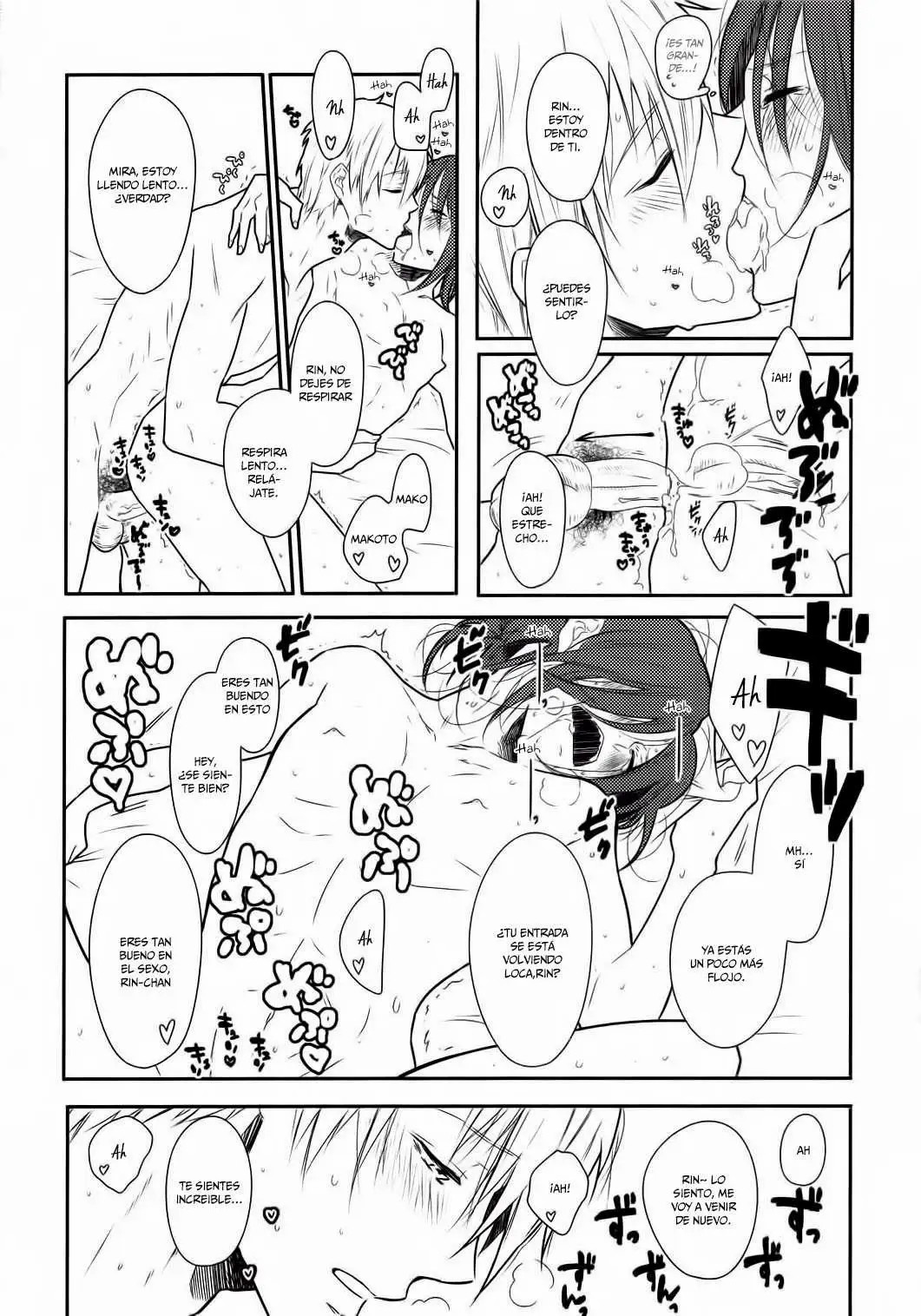 (Renai Jaws) [Cordless Bungee (Cajilo)] Akarui Kazoku Mukeikaku (Free!)  [Whitelies Fansub] [Spanish] image number 10