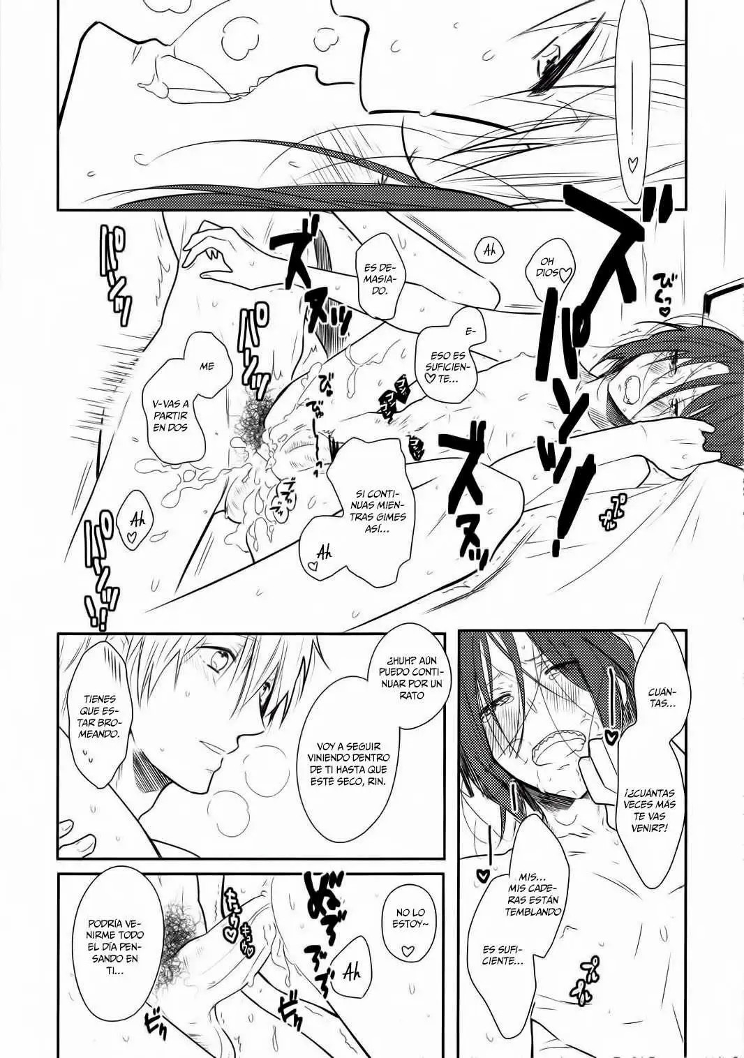 (Renai Jaws) [Cordless Bungee (Cajilo)] Akarui Kazoku Mukeikaku (Free!)  [Whitelies Fansub] [Spanish] image number 13