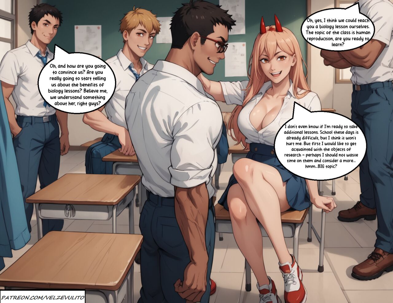 (Velzevulito) Power's school adventures #2 [Ai generated] image number 2