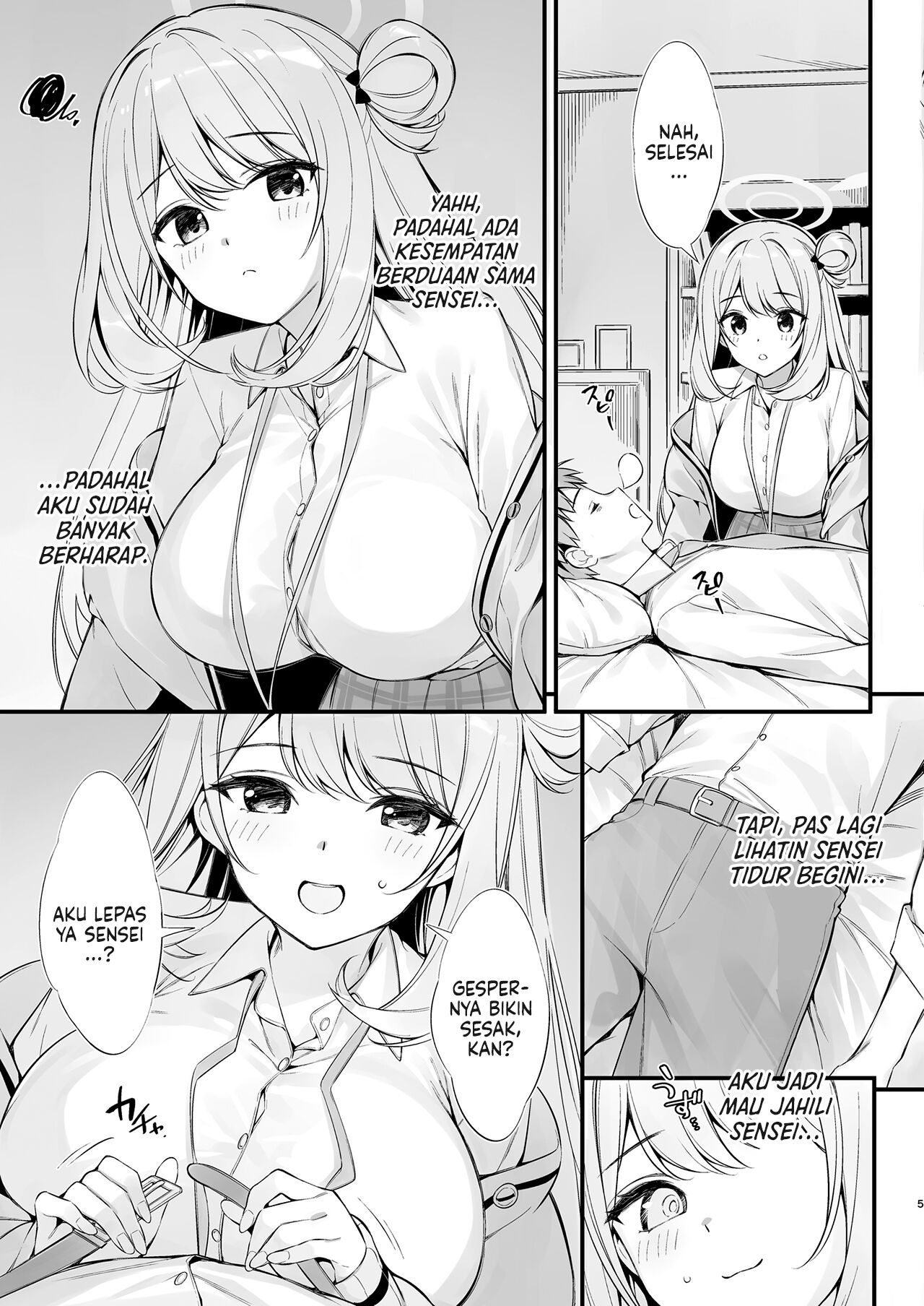 [P:P (Oryou)] Sensei, Nechattan desu ka? Osocchattemo Ii desu ka? (Blue Archive) [Indonesian] [CrotPedia] [Digital] 画像番号 4