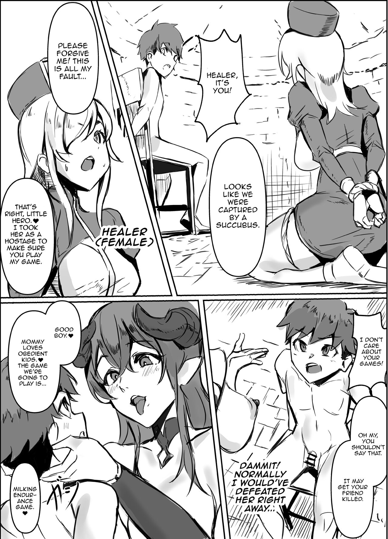 [Honyuubin (Tikubin)] Succubus Mama no Sakusei Gaman Game de Uragiri Maso Ochi Shasei Shichau Ohanashi [English] [Doujins.com] image number 3