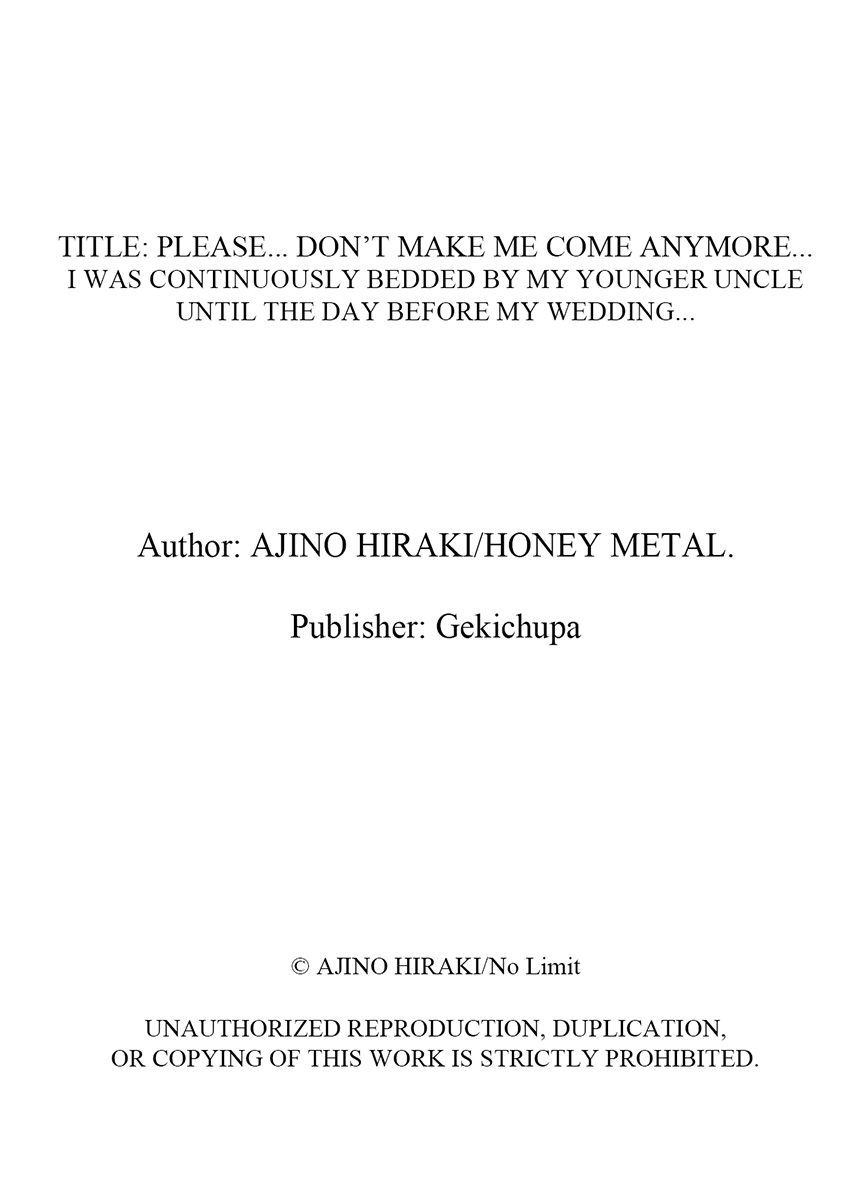 [Ajino Hiraki] Onegai… Mou, Ikasenaide… Shiki no Zenjitsu made Toshishita no Oji ni Dakare Tsuzuketa Watashi wa… 1-3 | Please… Don't Make Me Come Anymore… I Was Continuously Bedded by My Younger Uncle Until the Day Before My Wedding… 1-3 [English] image number 27