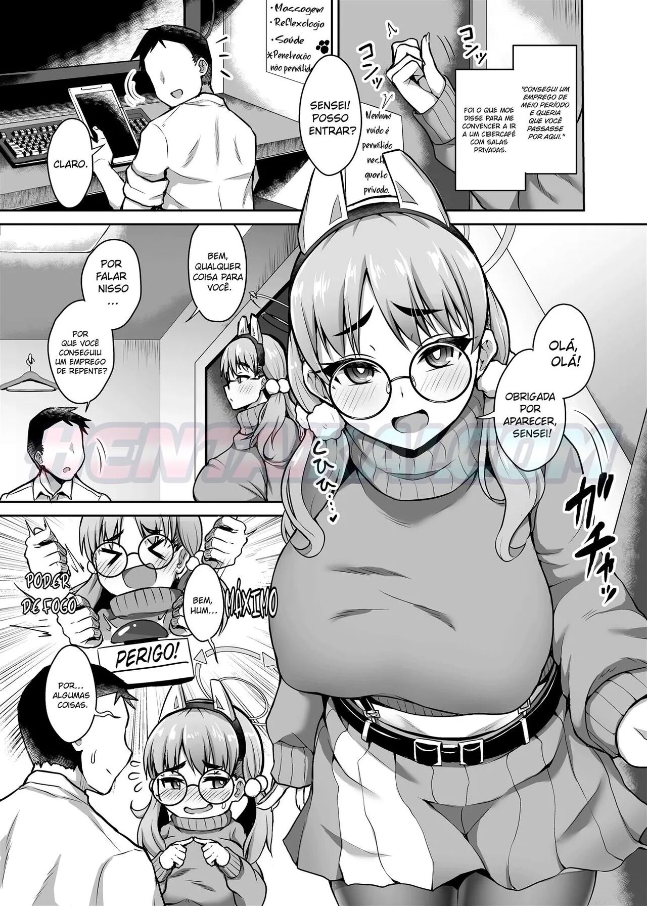 [Fushinsya_Guilty (Ikue Fuji)] Kivotos Fuuzoku Kazekura Moe - Kivotos adult entertainment   (Blue Archive)  [Portuguese-BR] [hentaikai.com] [Digital] image number 2