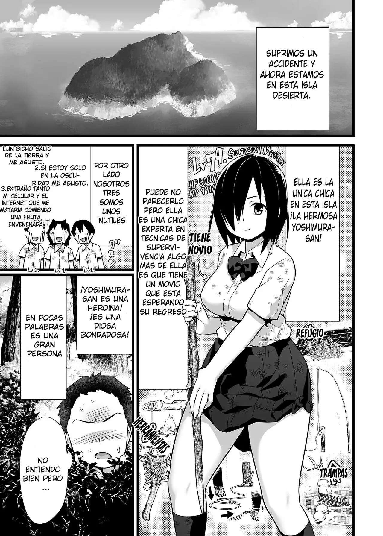 [OTOREKO (Toilet Komoru)] Mujintou JK! Choroi yo Yoshimura-san! Volume. 3  ~Minna de  Netori Hen~ |  ¡Una estudiante en una isla  desierta!  ¡yoshimura-san es facil de persuadir! Capitulo 3 ~Cogiendo con todos~ [Spanish]  [Decensored] [Digital] 图片编号 3