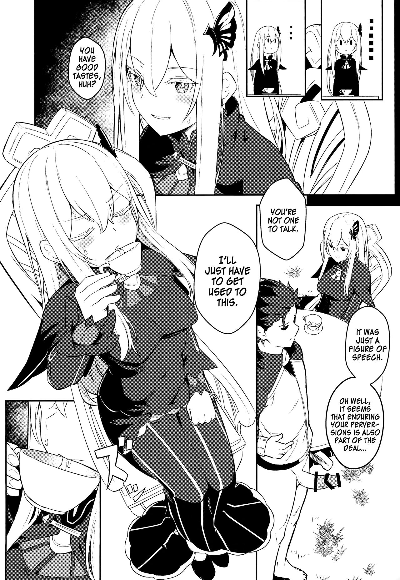 (C99) [Ohanabatake (Siseki Hirame)] Echidna sukebebon I (Re:Zero kara Hajimeru Isekai Seikatsu) [English] [Kinsei Translations] image number 14