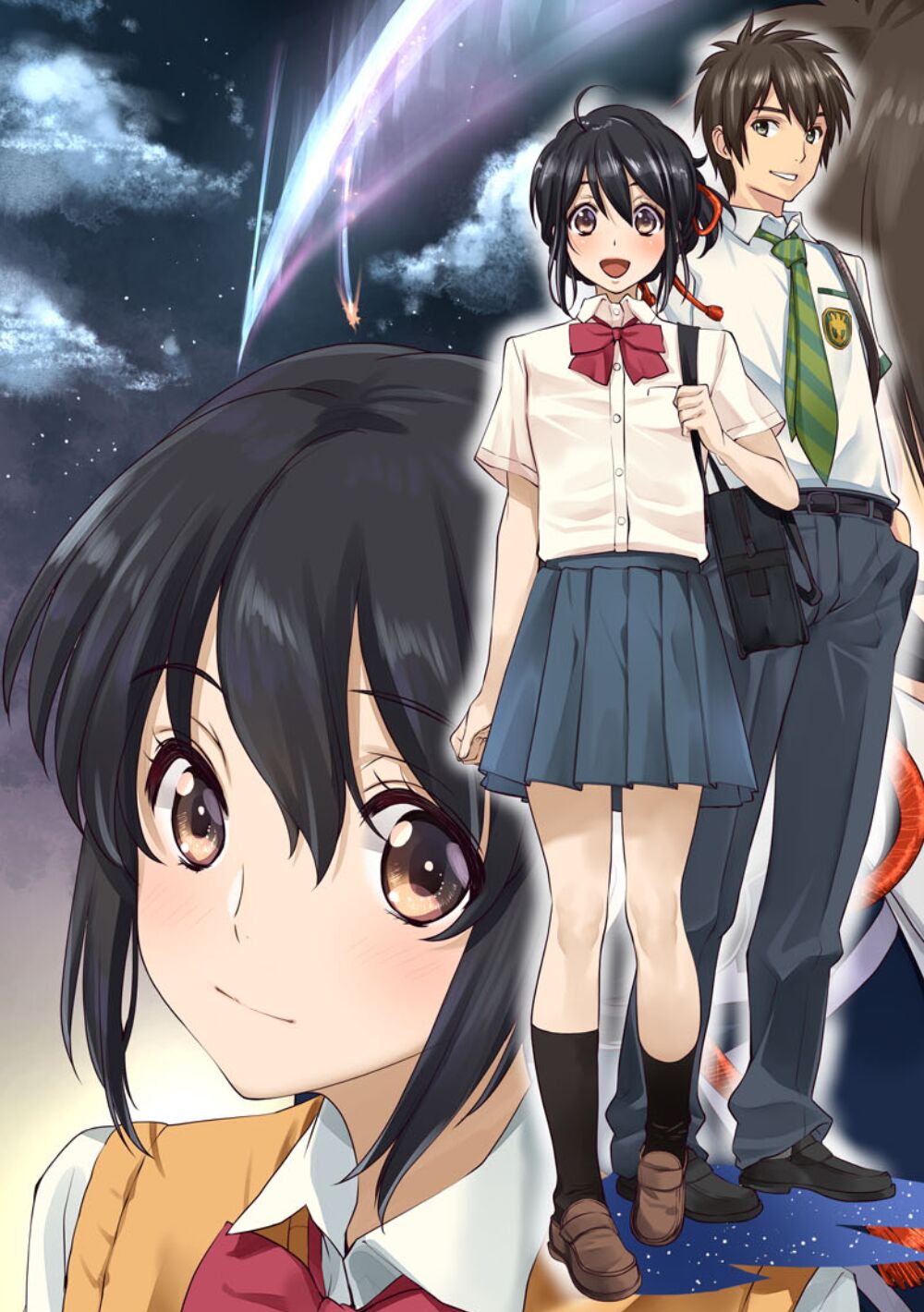 Shooting star (Kimi no Na wa.) (colored by mikakucoloring) (C91) [Oh!saka Spirits (Ugeppa)] image number 1