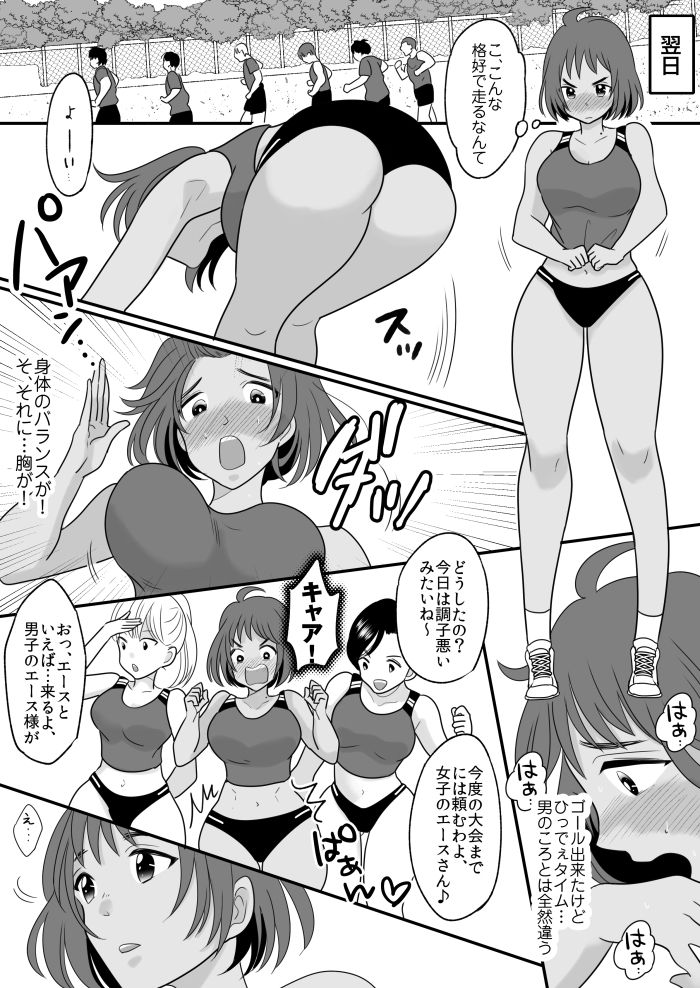 [Totoyasu no TS Lab (Torajima Tao, Totoyasu)] Rikujoubu Ace no Ore ga Fushigi na Ame de Nyotaika shichau Ohanashi 图片编号 16