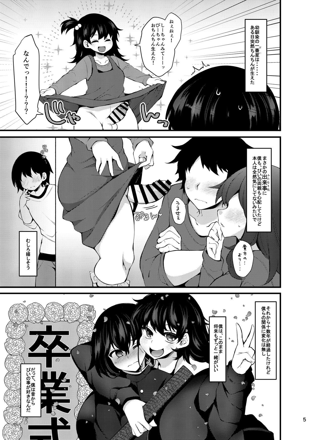 [Kimagure na Bakeneko (Jenigata)]  “otokonoko ni naritaina” kakeru san kai ～ futanari osananajimi no gyaku a 〇 rupuropōzu ～ изображение № 4