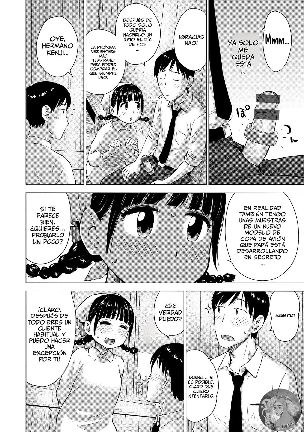 [Karma Tatsurou] Naho-chan wa Onahoya-san | ¡Mizuki, la empleada de la tienda de copas de avión! [Spanish] [Digital] image number 12