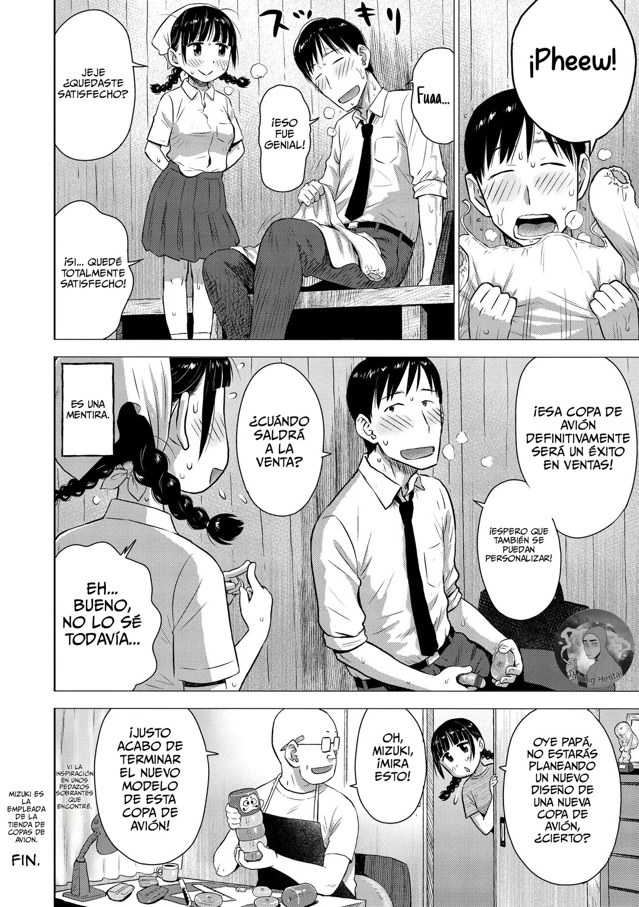 [Karma Tatsurou] Naho-chan wa Onahoya-san | ¡Mizuki, la empleada de la tienda de copas de avión! [Spanish] [Digital] image number 20