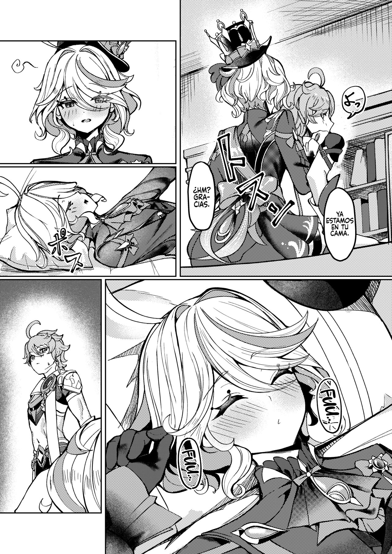 [Haraita Sangyou (Shiro Paka)] Koyoi no Boku wa Kimi dake no Mono (Genshin Impact) [Spanish] [Rakuen Translations] [Digital] image number 6