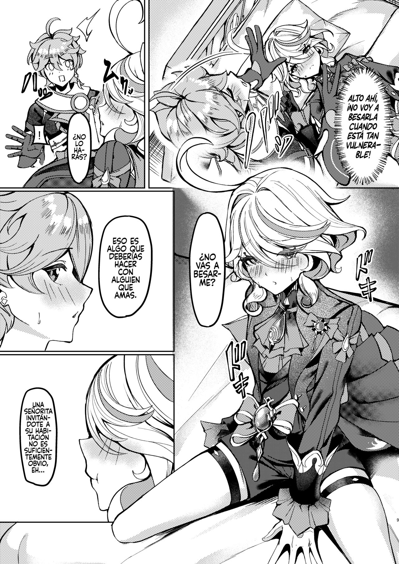 [Haraita Sangyou (Shiro Paka)] Koyoi no Boku wa Kimi dake no Mono (Genshin Impact) [Spanish] [Rakuen Translations] [Digital] image number 8