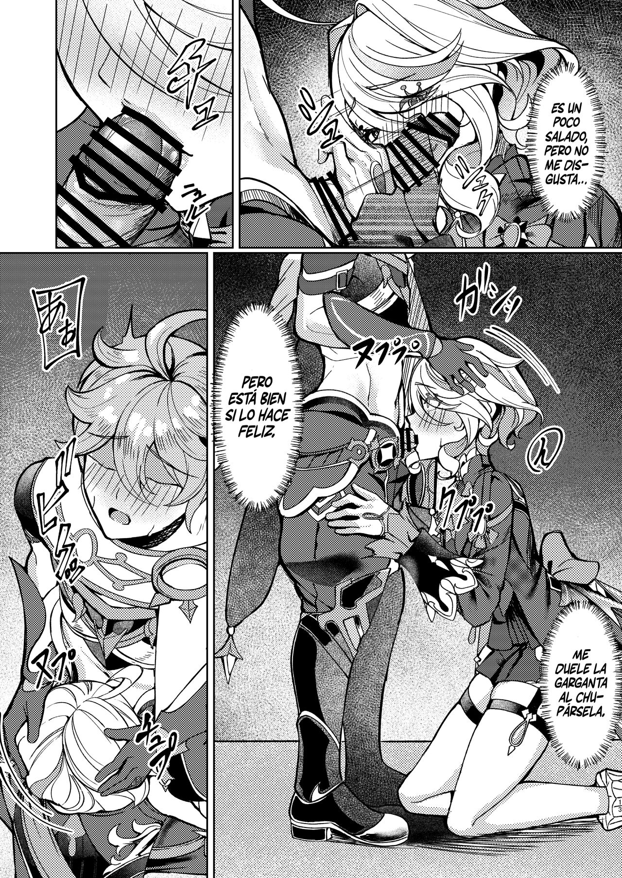 [Haraita Sangyou (Shiro Paka)] Koyoi no Boku wa Kimi dake no Mono (Genshin Impact) [Spanish] [Rakuen Translations] [Digital] image number 12