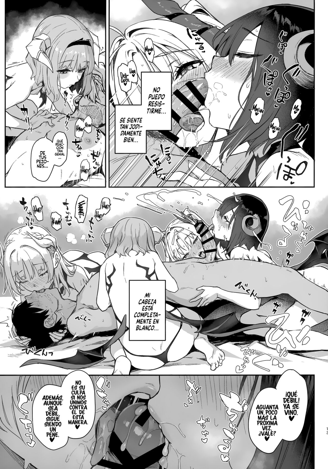 (C104) [Anmitsuyomogitei (Michiking)] Succubus Seitokai Shiko Shiko Shikkoubu [Spanish] [Rakuen Translations] изображение № 12