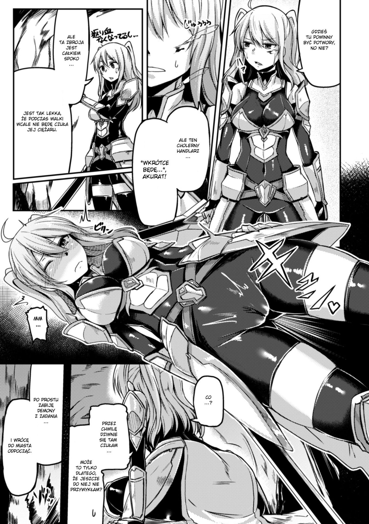 [Hirno] Mamono Karai no Yoroi | Zbroja pozerajaca demony (2D Comic Magazine Shokushu Yoroi ni Zenshin o Okasare Mugen Zecchou! Vol. 3) [Polish] [Halny] numero di immagine  5