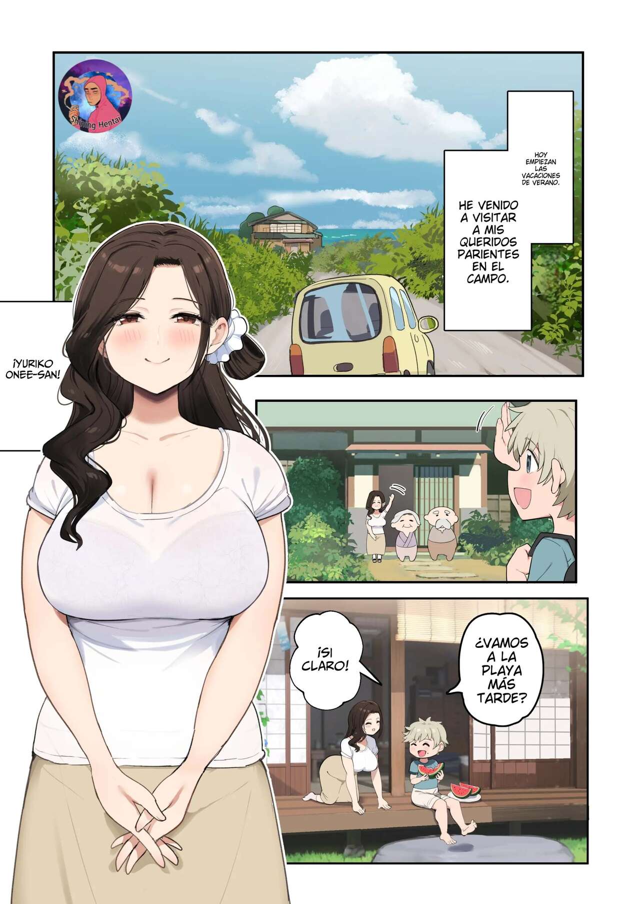 [Darkness Sha (Darkness Yuma)] Muchimuchi Onee-san Mama to Boku no Natsuyasumi | ¡Vacaciones de verano con mi mamá! [Spanish] 画像番号 2