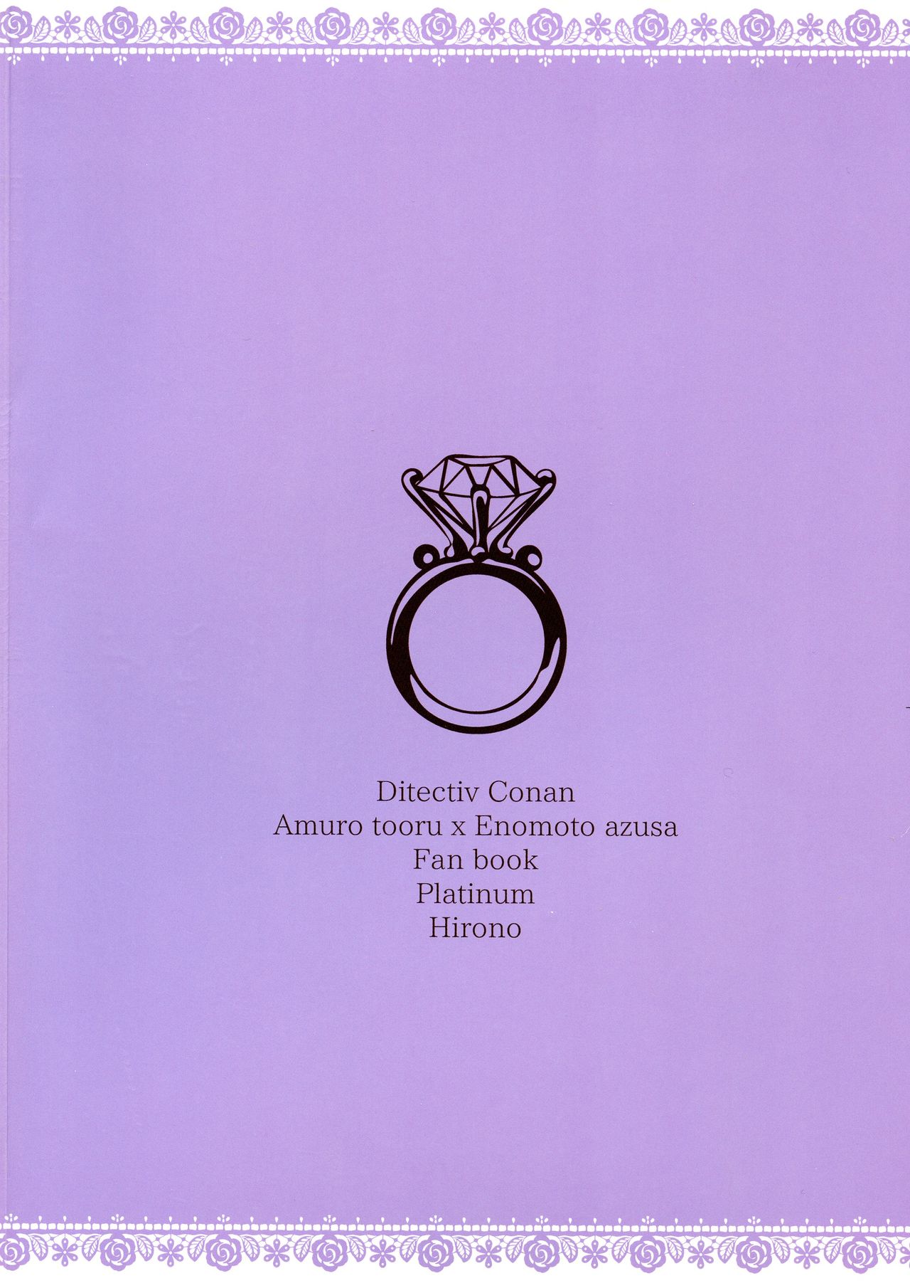 (AMAZing Cafe Time Osaka) [Platinum (Hirono)] Hidarite Kusuriyubi no Chikai (Detective Conan) 이미지 번호 2