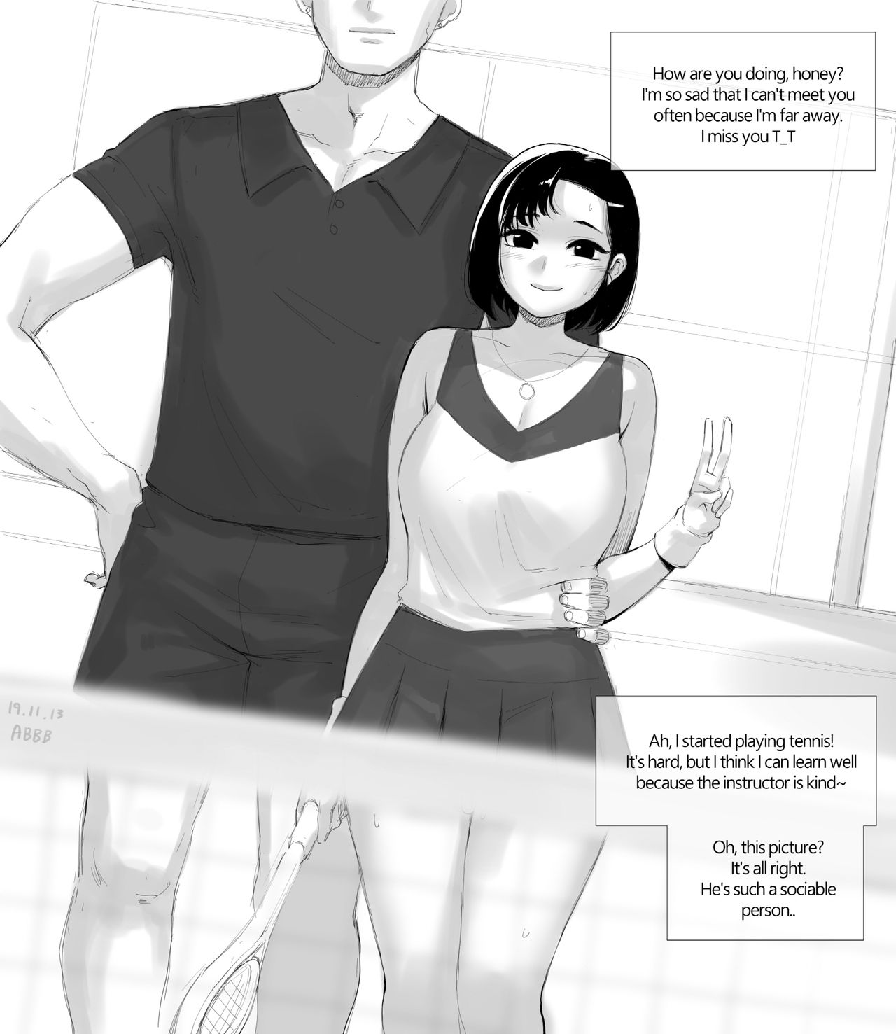 [ABBB] (NTR) 장거리 연애 만화 [English] 이미지 번호 1