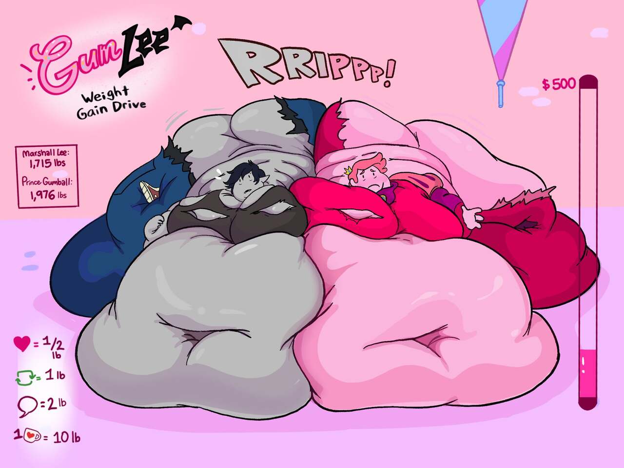 Marshall Lee and Prince Gumball Weight Gain imagen número 6