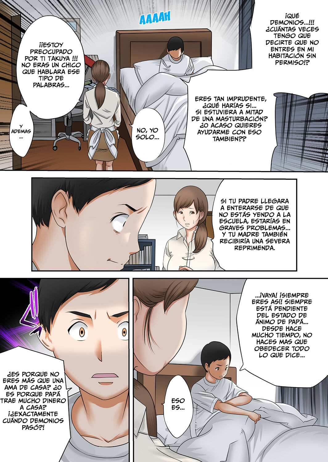 [Fuuga] Boku no Kaa-san no Nikudorei-ka ga Tomaranai. [Spanish] [Furia Nocturna] [Digital] [Ongoing] 图片编号 7