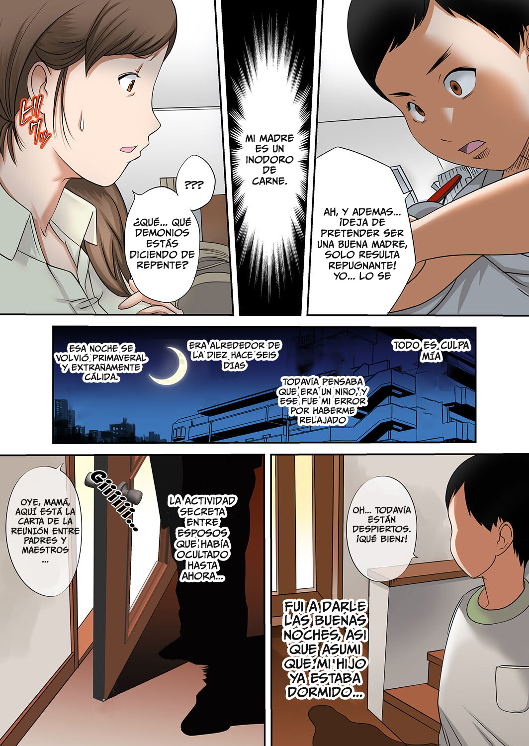 [Fuuga] Boku no Kaa-san no Nikudorei-ka ga Tomaranai. [Spanish] [Furia Nocturna] [Digital] [Ongoing] 图片编号 8