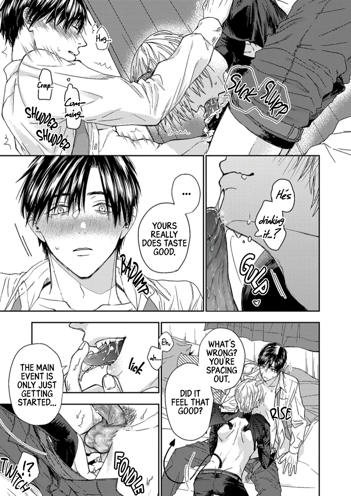 [Kamaboko Teishoku (Kyomu-chan)] Shachiku Riman ha Inma-kun ni Semeraretai [English] {BL-DOT-CUM} image number 15