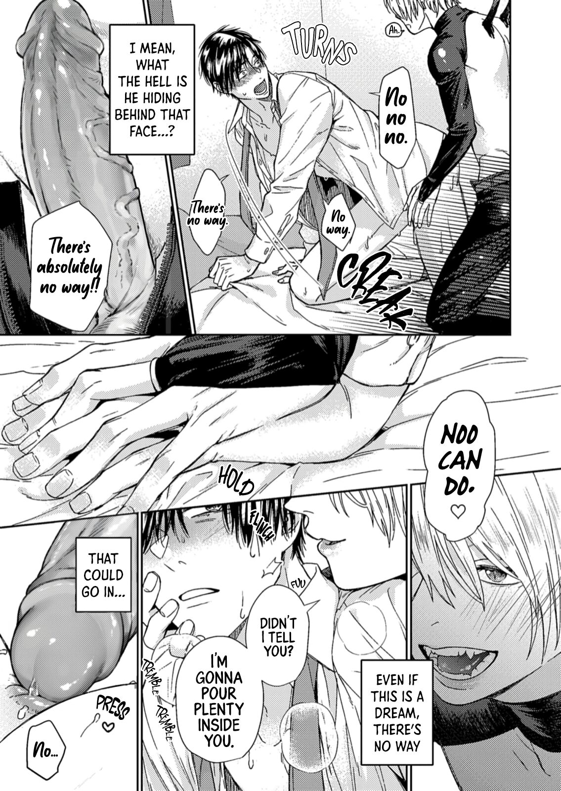 [Kamaboko Teishoku (Kyomu-chan)] Shachiku Riman ha Inma-kun ni Semeraretai [English] {BL-DOT-CUM} image number 19