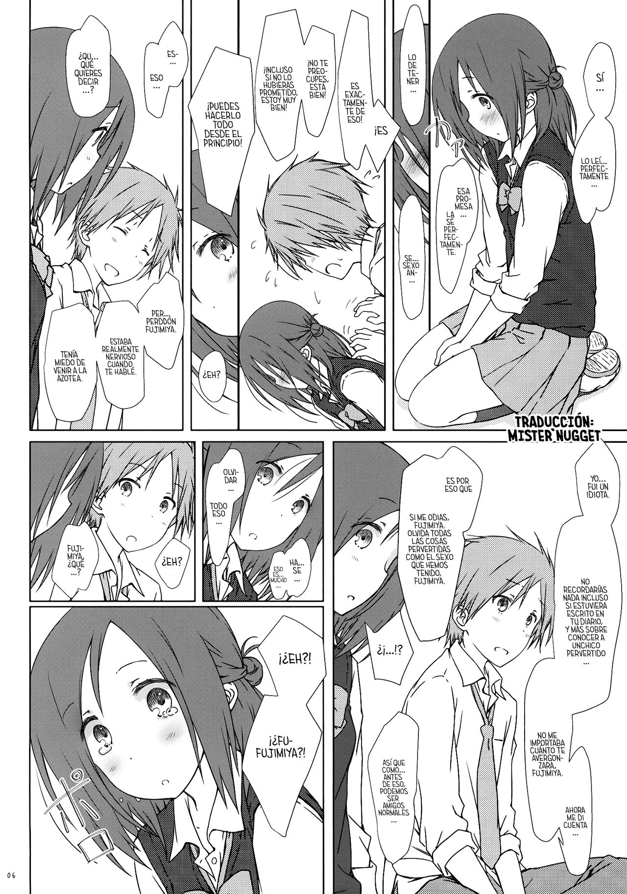 (COMIC1☆9) [Super Flat Lolinitron (Focke Wolf)] "Tomodachi to no Sex no Tsuzuki no sorekara." + Paper (One Week Friends) [Spanish] [Mr. Nugget] изображение № 5