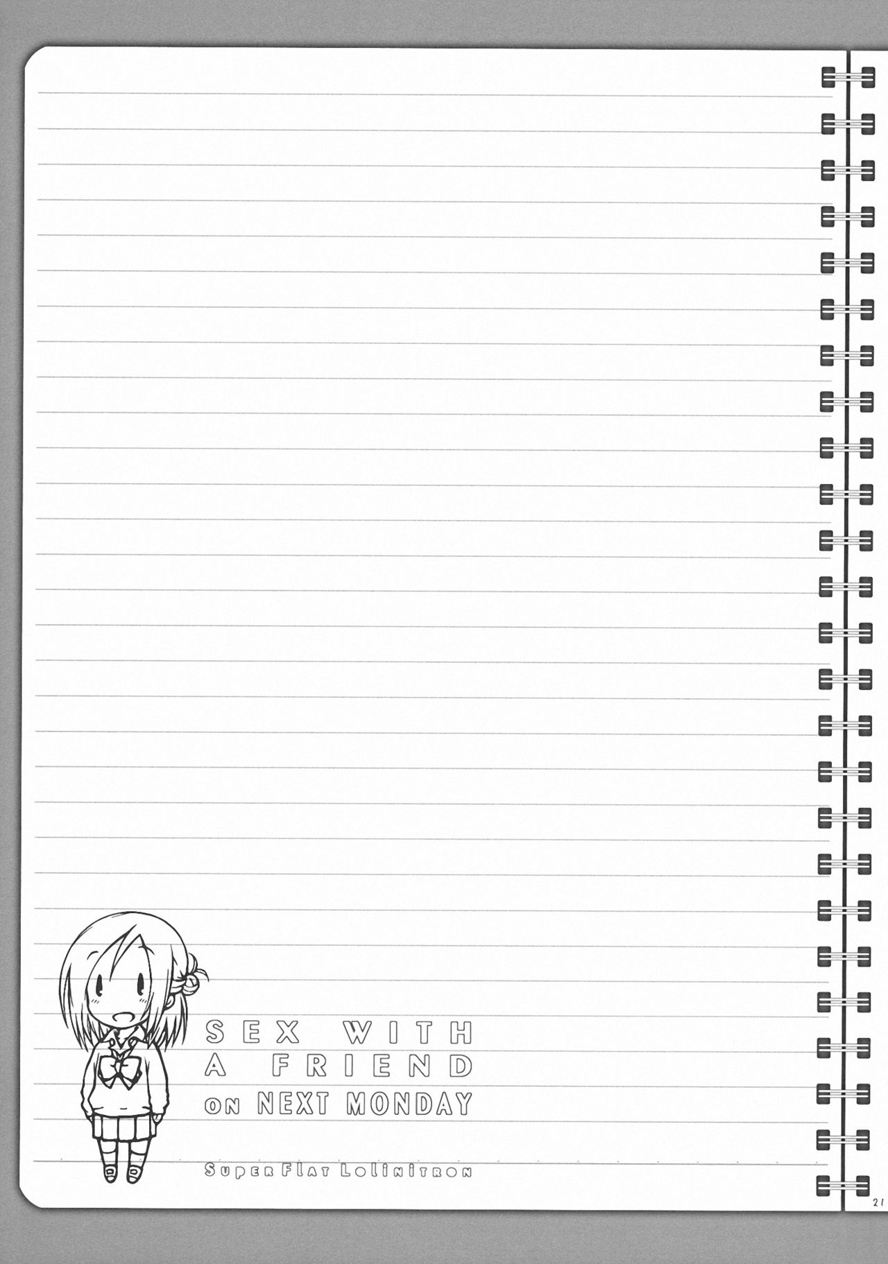 (COMIC1☆9) [Super Flat Lolinitron (Focke Wolf)] "Tomodachi to no Sex no Tsuzuki no sorekara." + Paper (One Week Friends) [Spanish] [Mr. Nugget] изображение № 20