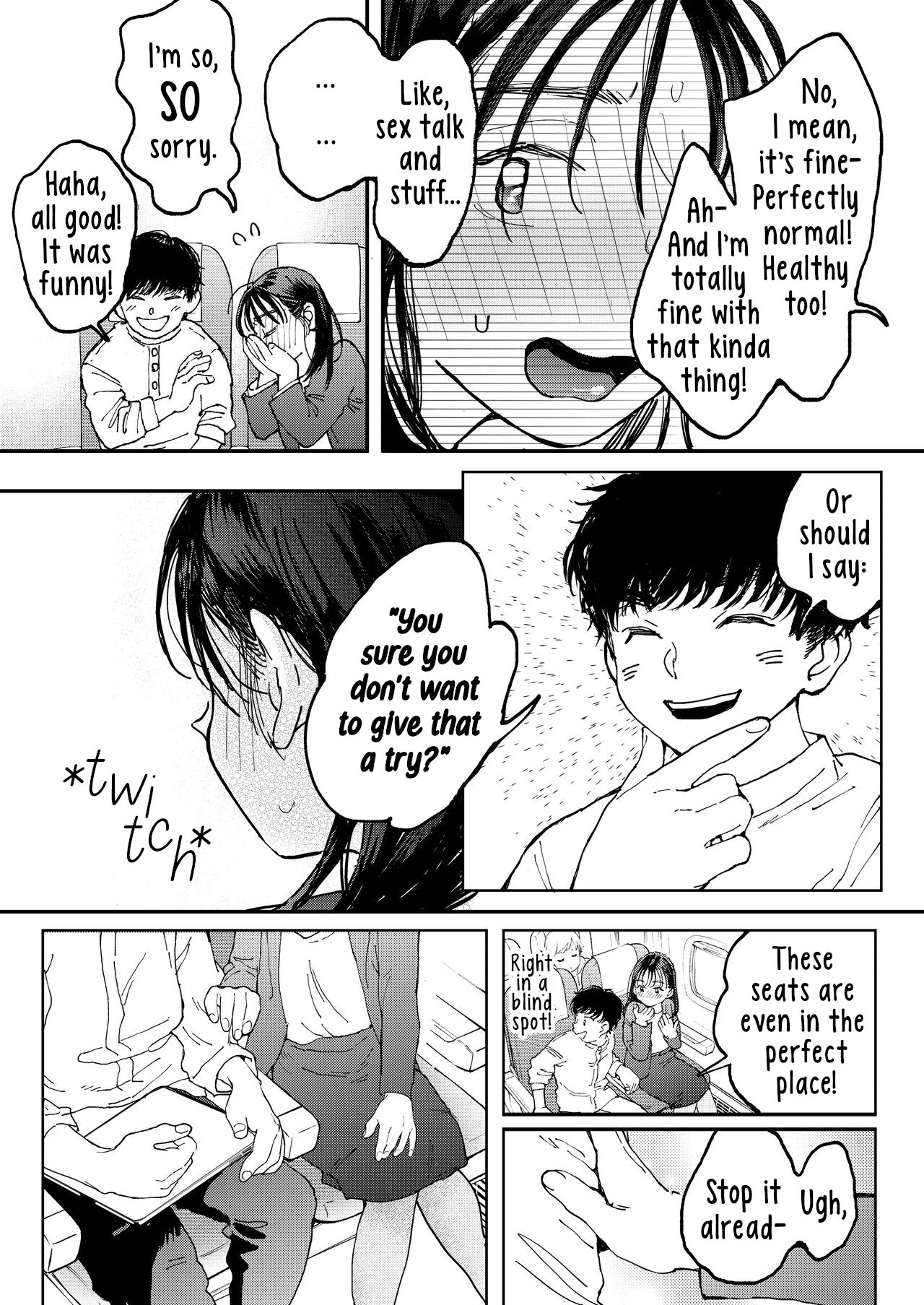 [Denbu Momo] Muramura OL-san wa Hikouki no Naka demo Seiyoku o Mitashitai | Horny OL-san, even on an Airplane, Wants To Satisfy Her Sexual Desires [English] [Digital] 图片编号 12