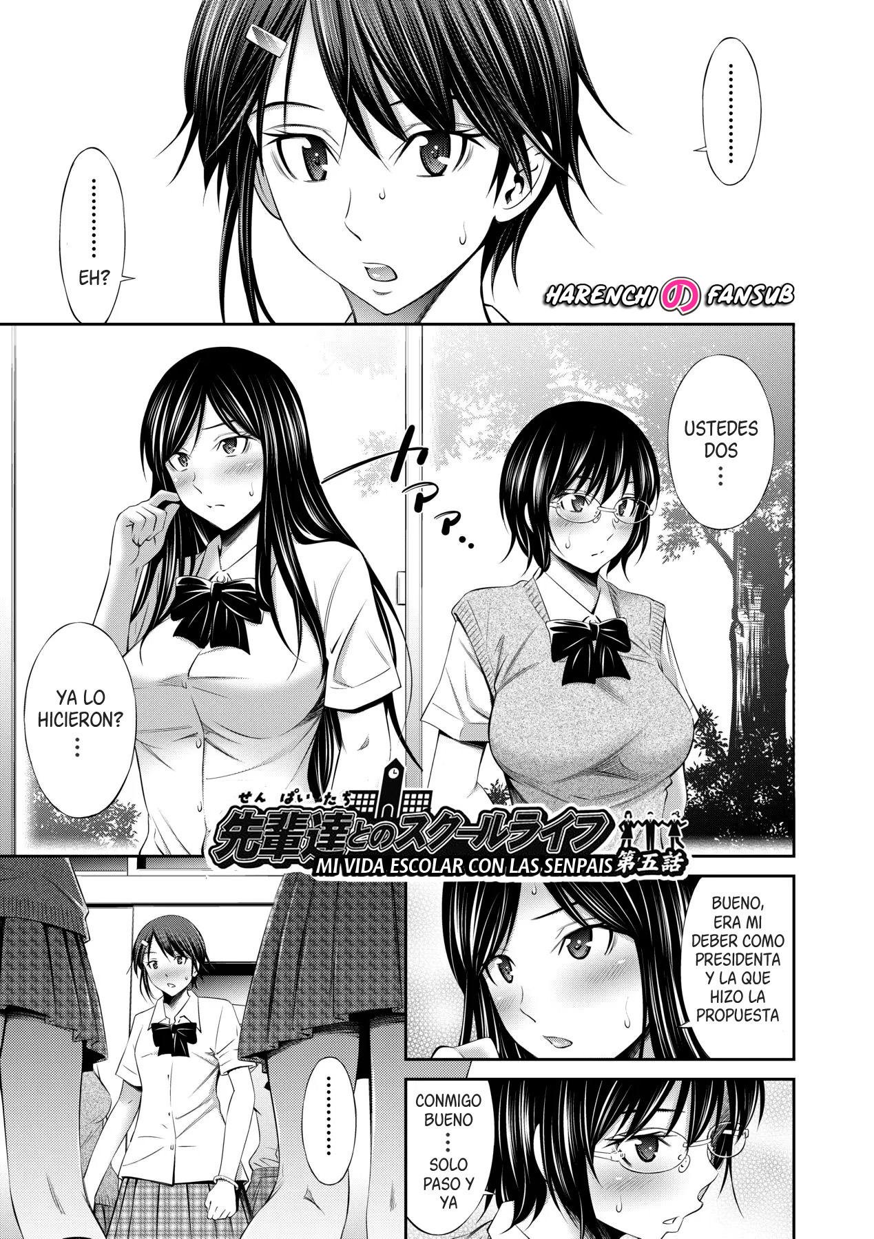 [Sabashi Renya] Senpai-tachi to no Gakuen Seikatsu chap.5 | Mi vida escolar con las senpais cap.5 [Spanish] [Decensored] [Harenchi no Fansub] première image