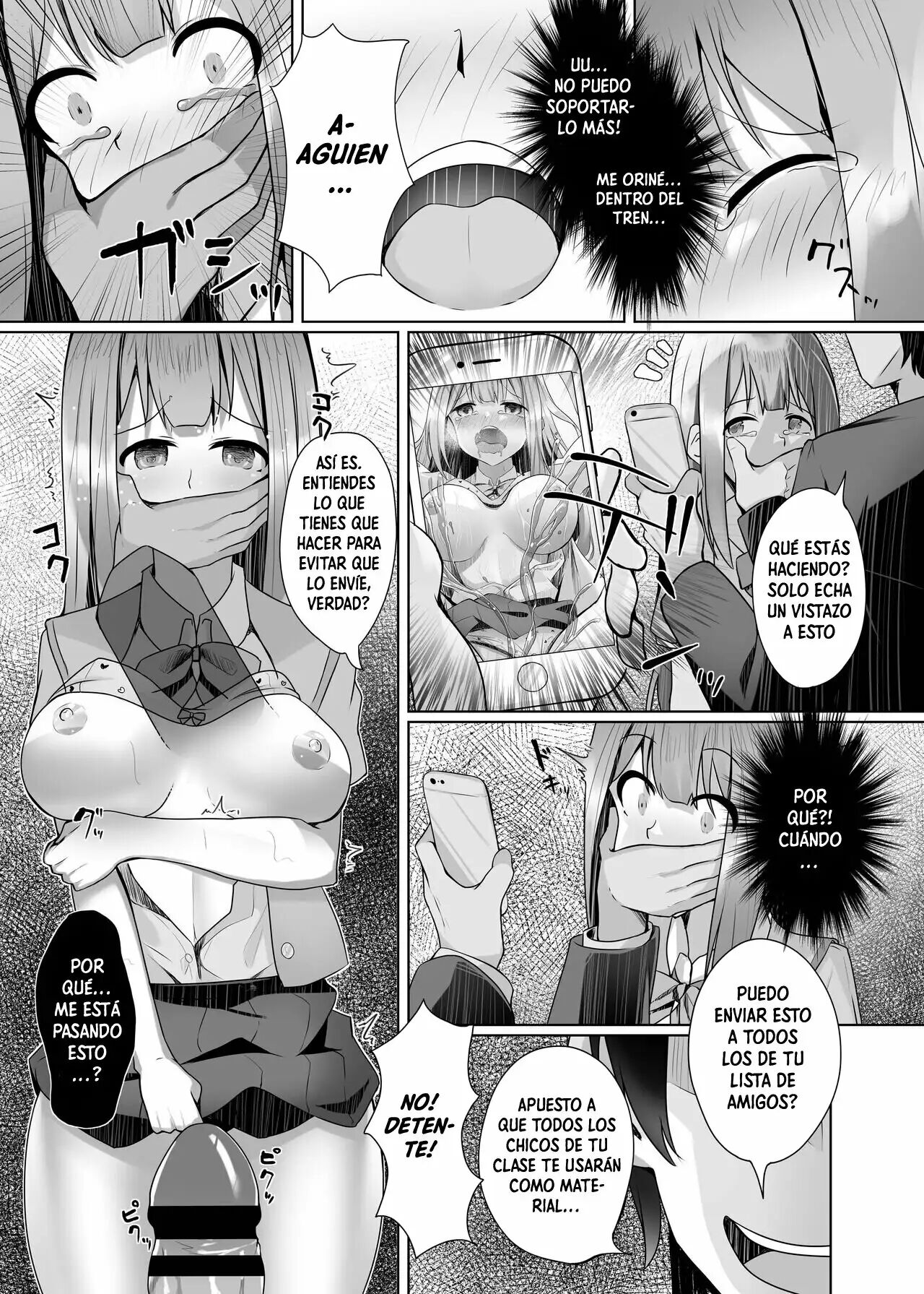 [Koubai Nadeshiko (Akausu Ko)] Gaman to Gaman no Chikan Densha | Un acosador que no puede contenerse en el tren [Spanish] [HSubEsp] [Digital] 图片编号 12