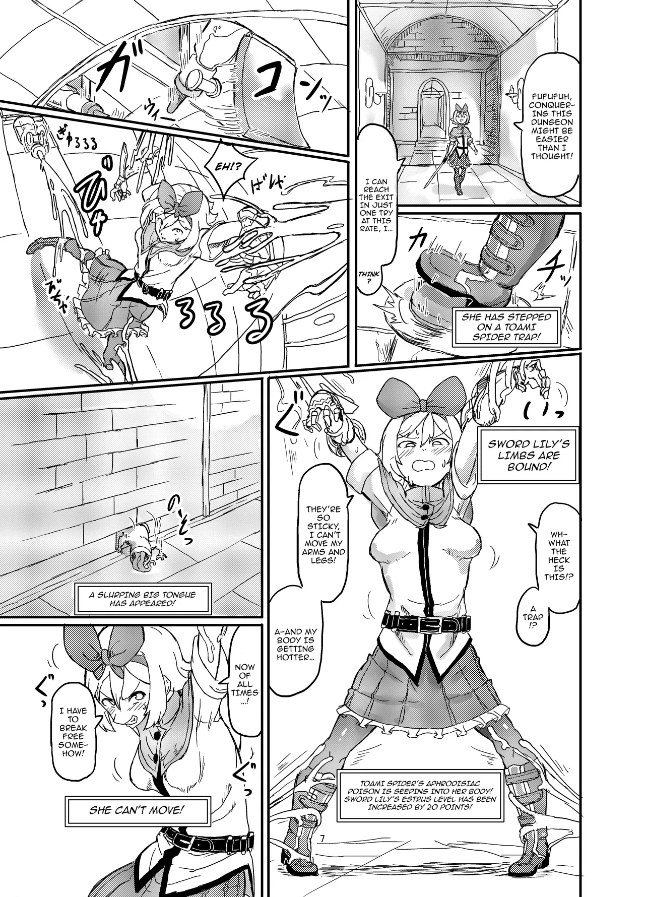 [Shirokarasuya] Futanari Mahou Shoujo Sword Lily in Inma Dungeon /  Futanari Magical Girl Sword Lily in The Succubus Dungeon [English] {Doujins.com} image number 8